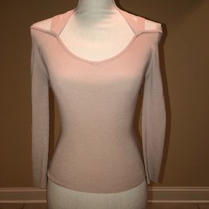 Express Lt Pink 3/4 Sleeve Sweater Cold Shoulder